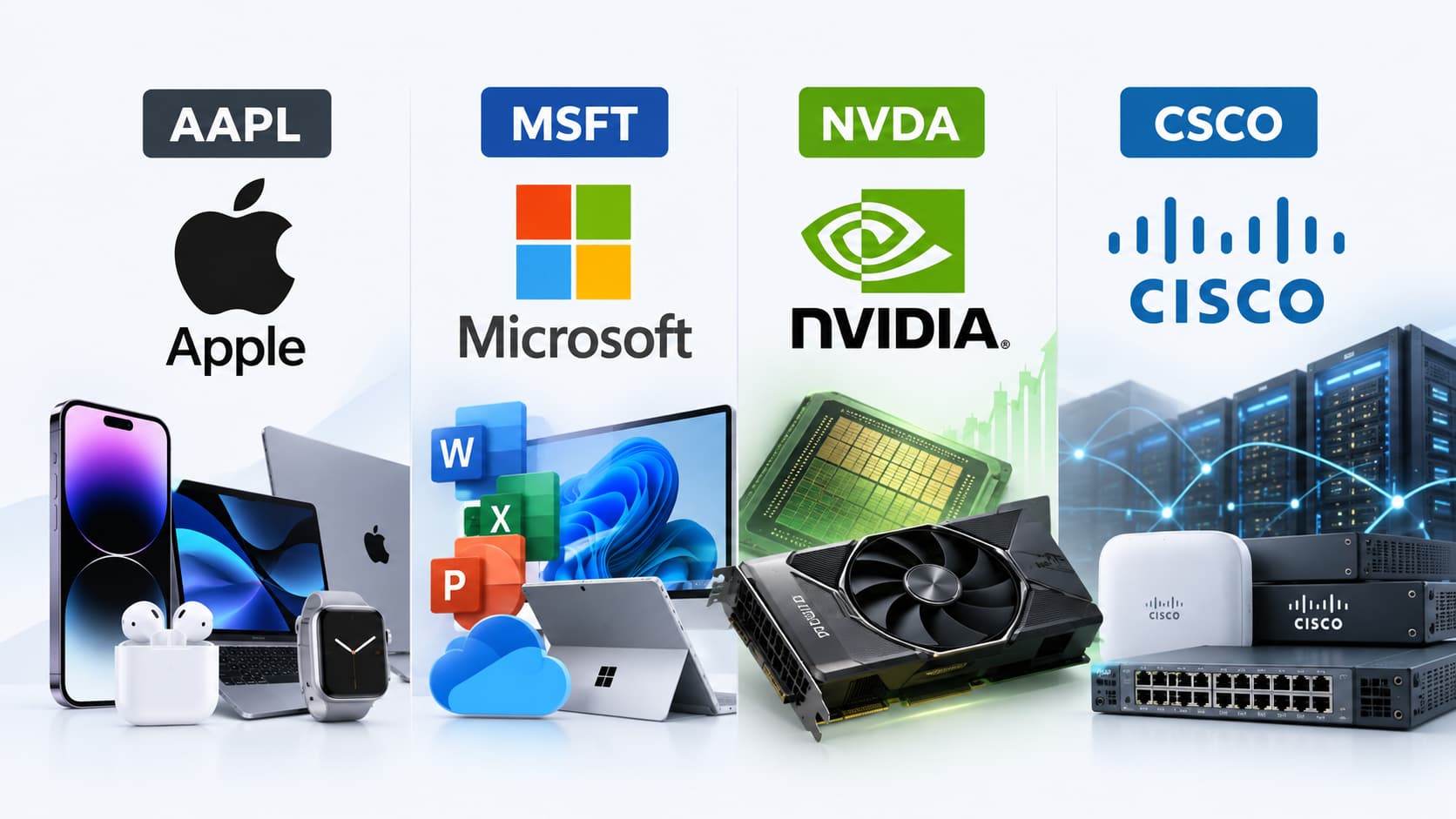 AAPL vs MSFT vs NVDA vs CSCO technology stock dividend battle
