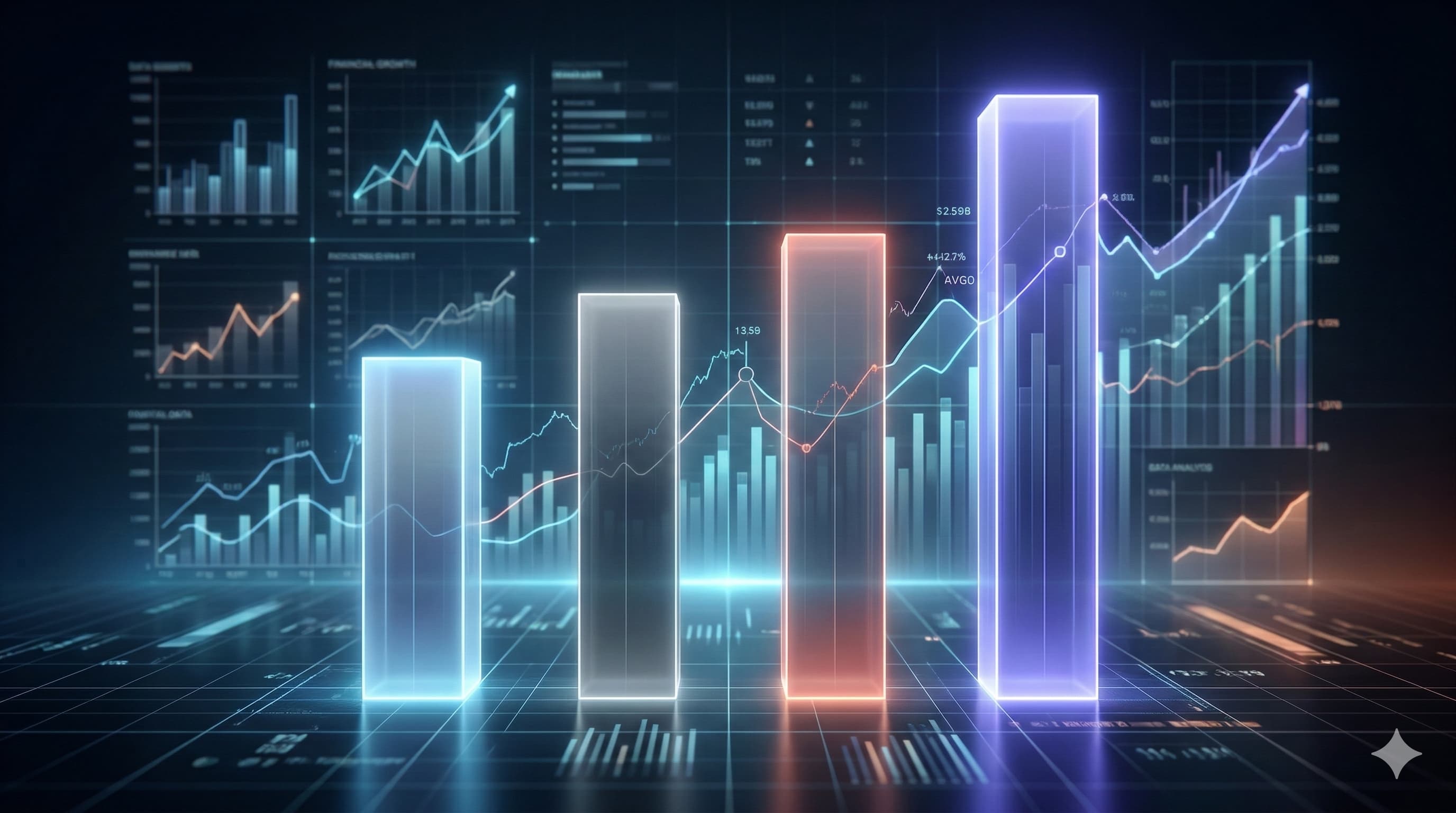Technology dividend stocks battle visualization comparing Broadcom, Microsoft, Apple, and Texas Instruments with financial growth charts