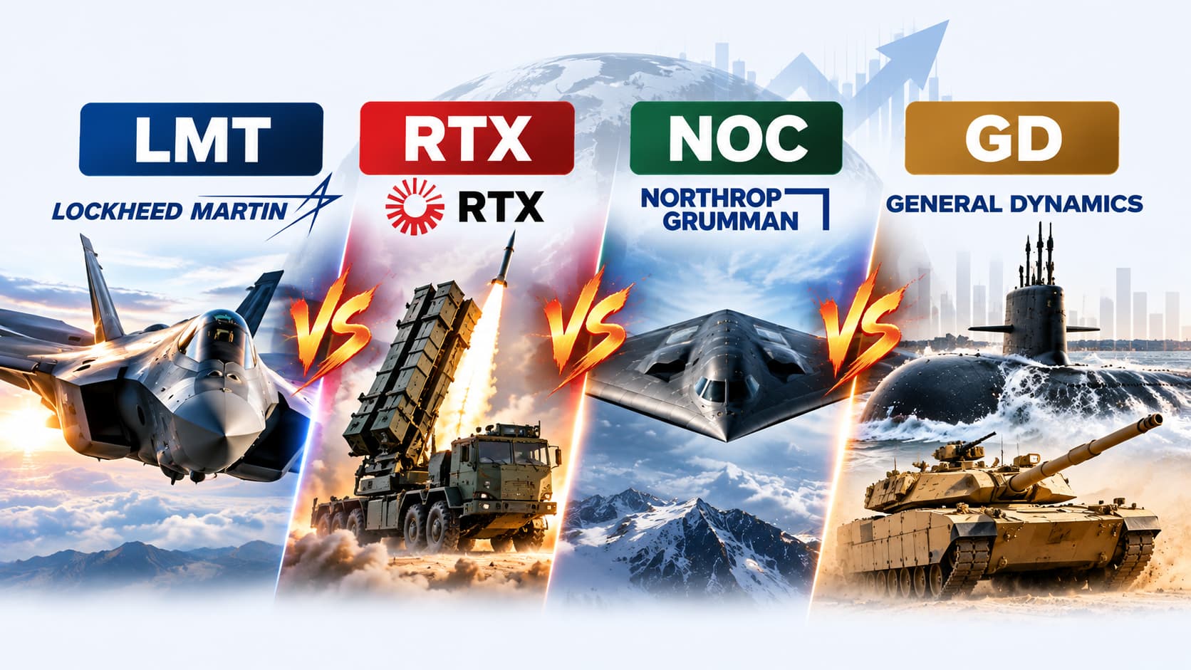 Lockheed Martin (LMT), RTX, Northrop Grumman (NOC), and General Dynamics (GD) featured in a defense stock dividend battle.